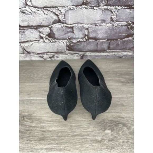 Free People Black Suede Glitter Slip On Pointed Toe Heels Women Sz 39EU/8.5M US - Picture 5 of 16